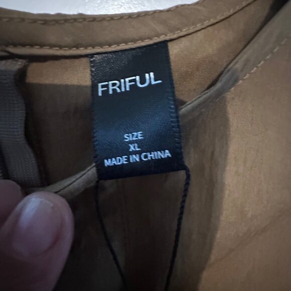 Friful Womens Blouse XL Brown 3/4 Sleeve Made In China - Picture 5 of 9